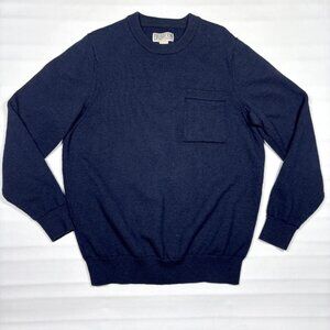 Duluth Trading Co Torpedoman's 100% Wool Crew Sweater Blue Heavyweight Mens L